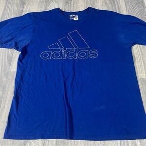 Adidas Men's The Go To Short Sleeve Tee in Deep Blue; XL